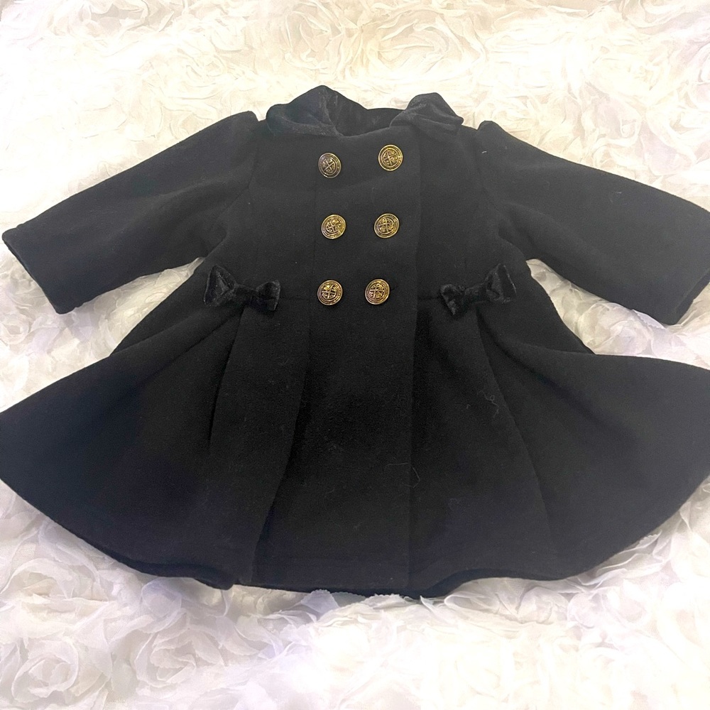 9-12M Black Velvet Pea Coat